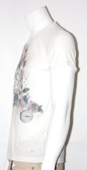 GAUDI T-shirt bianca con stampa floreale