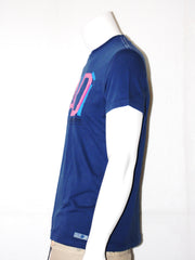 Gaudi t-shirt blù con stampa bicolore