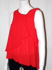 T-shirt canotta MissMiss in voual con doppie balze e pences