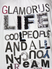 T-shirt Canotta Gaudi spallata olimpionica con paillettes