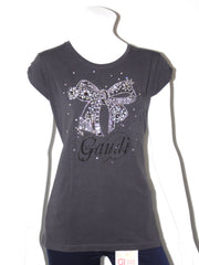 T-shirts Gaudi con fiocco tempestato di paillettes e Swarovski