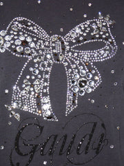 T-shirts Gaudi con fiocco tempestato di paillettes e Swarovski