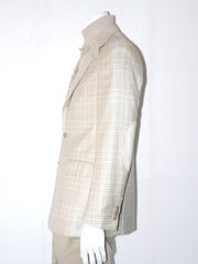 Giacca Uomo Sartoriale Valditaro Quadro Scozzese nel Beige