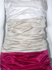 Vestito donna Guarapo Elegante in raso tutto drappeggiato stretch senza spalline