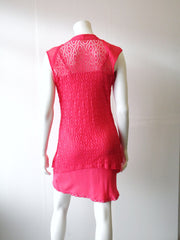 Vestito Donna MissMiss completo di cardigan smanicato in pizzo lunghezza assimmetrica