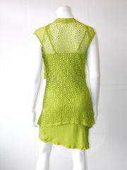 Vestito Donna MissMiss completo di cardigan smanicato in pizzo lunghezza assimmetrica