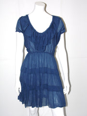 Vestito Donna Guarapo ampio scollo con bordo in pizzo e balze