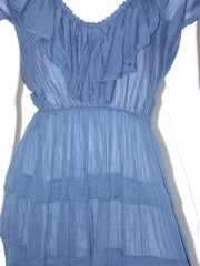 Vestito Donna Guarapo ampio scollo con bordo in pizzo e balze