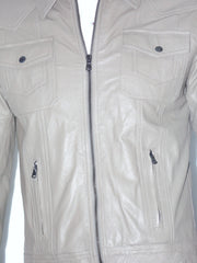 Giubbotto in Pelle Nappa OverPell con colletto e zip sul davanti