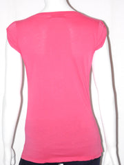 T-shirt Gaudi con stampa fantasia rosa tempestata di paillettes