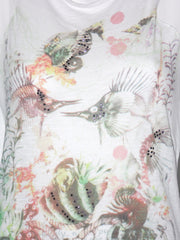 T-shirt MissMiss con stampa fauna marina  e paillettes vuoal