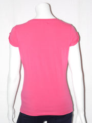 T-shirt Gaudi con  paillettes e borchiette colorate ed aletta su spalla