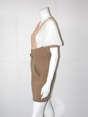 Vestito donna MissMiss bicolore con tasche e catenina sul davanti