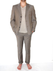 Vestito Completo Uomo Valditaro 3 bottoni gessato con impunture e rifiniture sartoriali  a mano