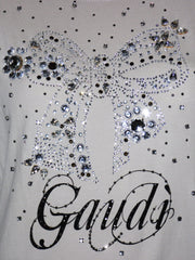 T-shirts Gaudi con fiocco tempestato di paillettes e Swarovski
