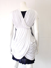 Maglia Cardigan AnimaGemella Smanicato con Drappeggi allacciato sul punto vita