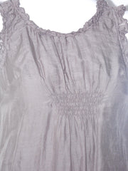Top Donna Fiori Chiari scollato America con pences e arricciature sui bordi