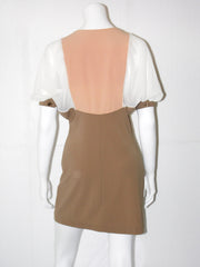 Vestito donna MissMiss bicolore con tasche e catenina sul davanti