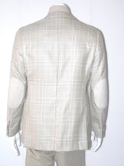 Giacca Uomo Sartoriale Valditaro Quadro Scozzese nel Beige
