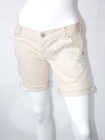 Bermuda shorts Gaudi stretch tempestato di pietre e Swarovski