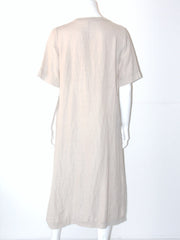 Vestito Donna Abitificio Maxi Lungo con bottone e grande pences sul davanti