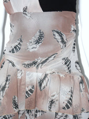 Vestito donna Guarapo monospalla in fantasia con balze voual