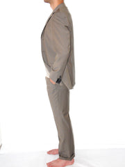 Vestito Completo Uomo Valditaro 3 bottoni gessato con impunture e rifiniture sartoriali  a mano