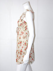 Vestito donna Guarapo in fantasia provenzale con balze voual e spalline