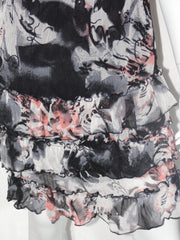 Vestito donna Guarapo in fantasia voual con balze in basso e spalline