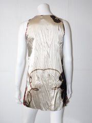 Vestito donna KoraKor in raso fantasia stropicciato con paillettes