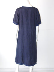 Vestito Donna Abitificio Maxi Lungo con bottone e grande pences sul davanti collo a v