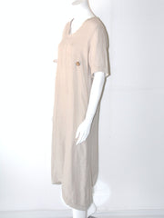 Vestito Donna Abitificio Maxi Lungo con bottone e grande pences sul davanti
