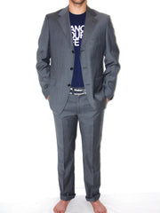 Vestito Completo Uomo Valditaro  3 bottoni micro gessato con impunture e rifiniture sartoriali  a mano