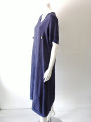 Vestito Donna Abitificio Maxi Lungo con bottone e grande pences sul davanti collo a v