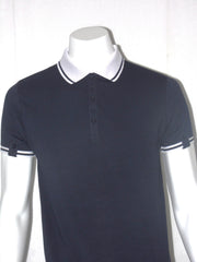 Polo Uomo Sorbino stretch con riga in contrasto su colletto e manica con  bottone