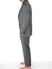 Vestito Uomo Alessandro Gilles 2 bottoni slim  Micro Pied De Poul  Nero Grigio