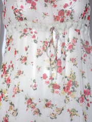 Vestito donna Guarapo in fantasia provenzale con balze voual e spalline