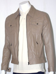 Giubbotto in Pelle Nappa OverPell con colletto e zip sul davanti