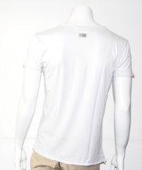 GAUDI T-shirt bianca con stampe e scritte giapponesi
